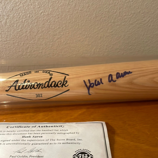 Hank Aaron Autograph Baseball Bat