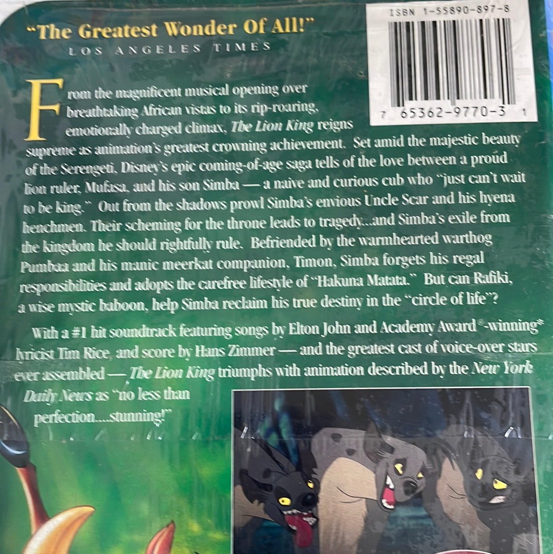 The Lion King VHS - A Walt Disney Masterpiece Collection.