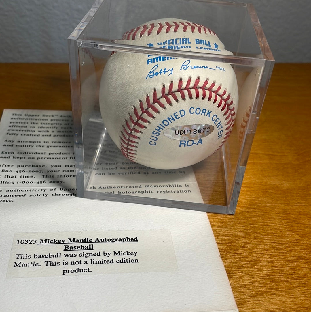 Mickey Mantle Autograph Baseball