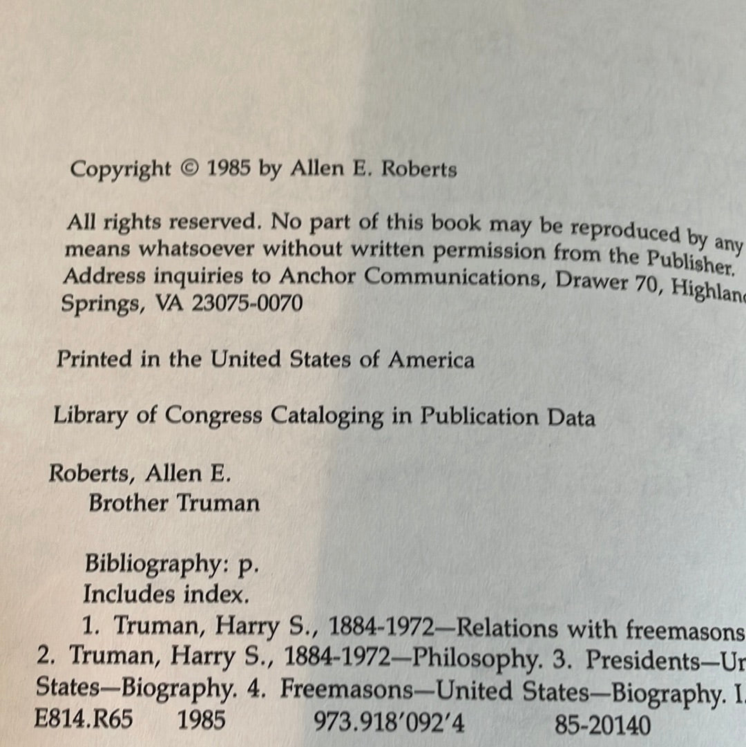 Brother Truman - By Allen E. Roberts