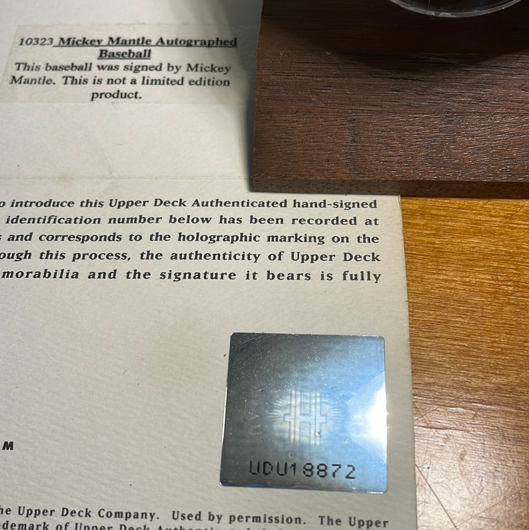 Mickey Mantle Autograph Baseball