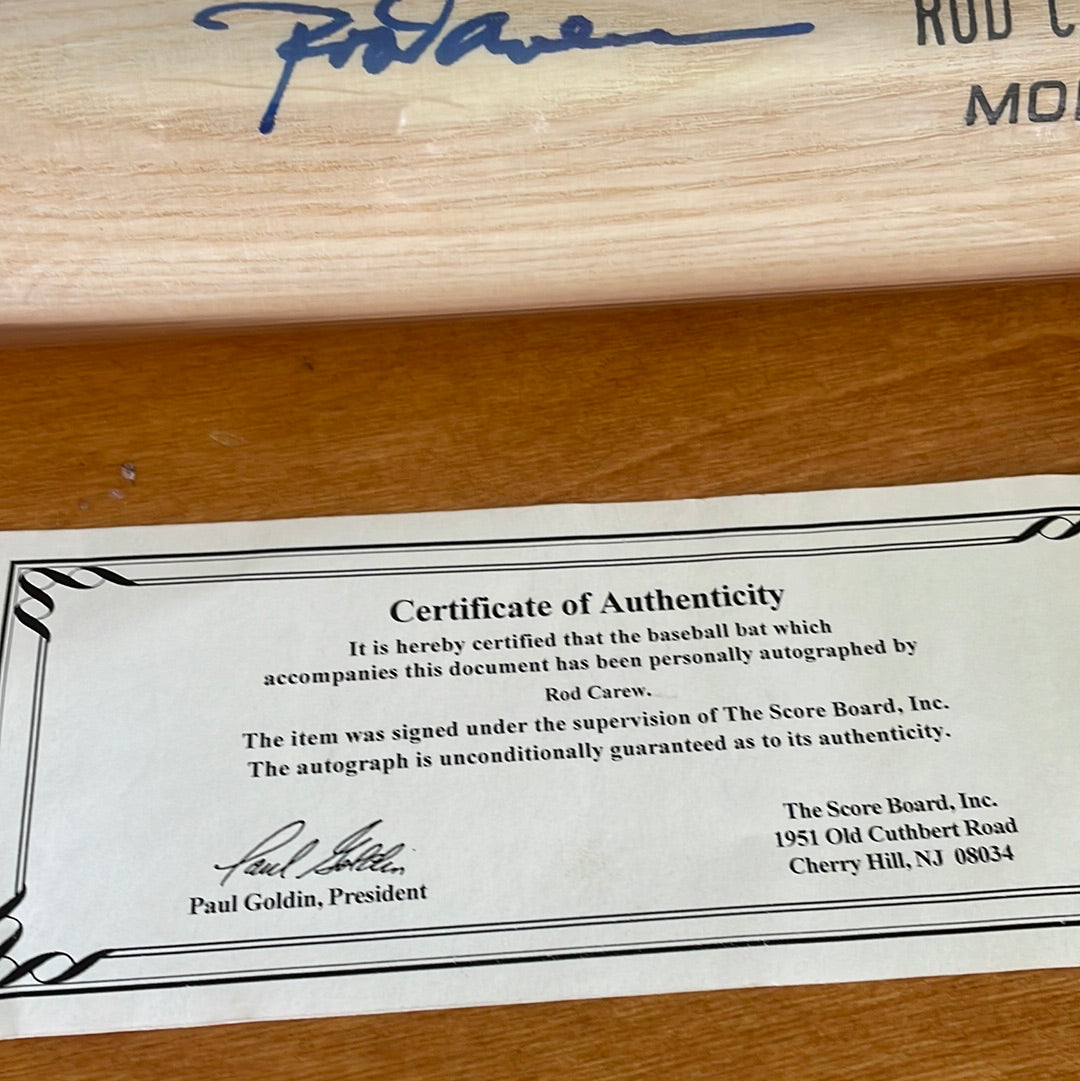 Rod Carew Autograph Bat