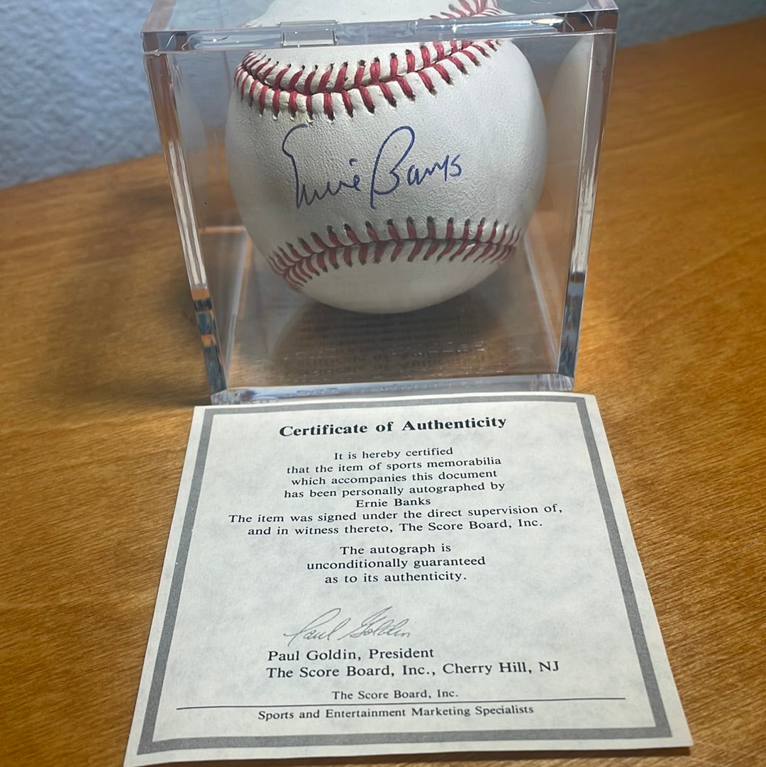 Ernie Banks Signed Baseball, Autographed Ernie Banks Baseball