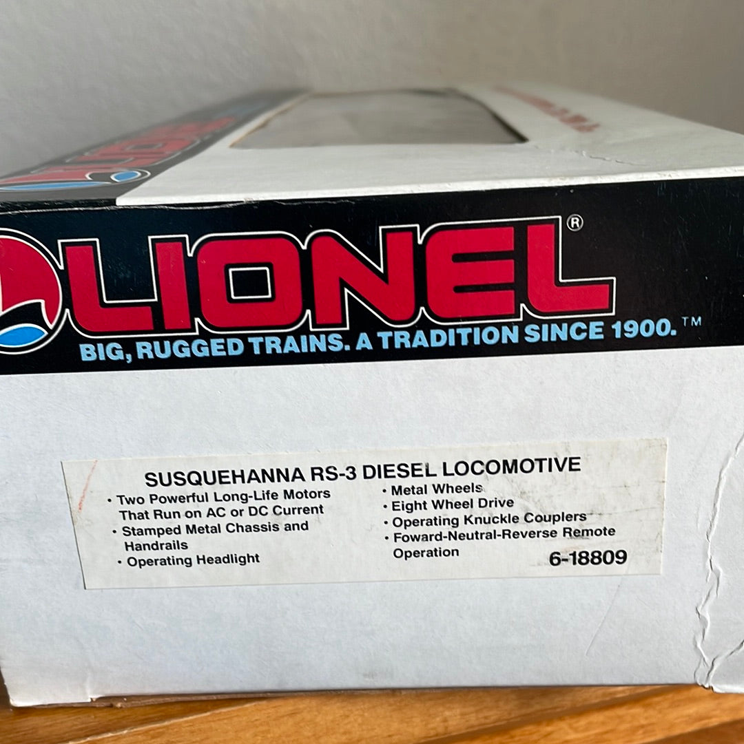Lionel Susquehanna RS-3 Diesel Locomotive 0-27 Gauge.