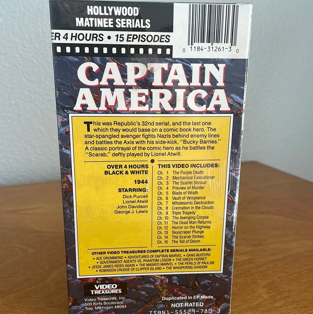 Capitain America 1993 VHS By Video Treasures.