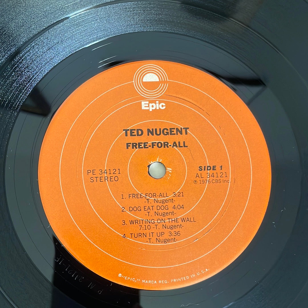 Ted Nugent 1976 Vinyl Record - Free For All