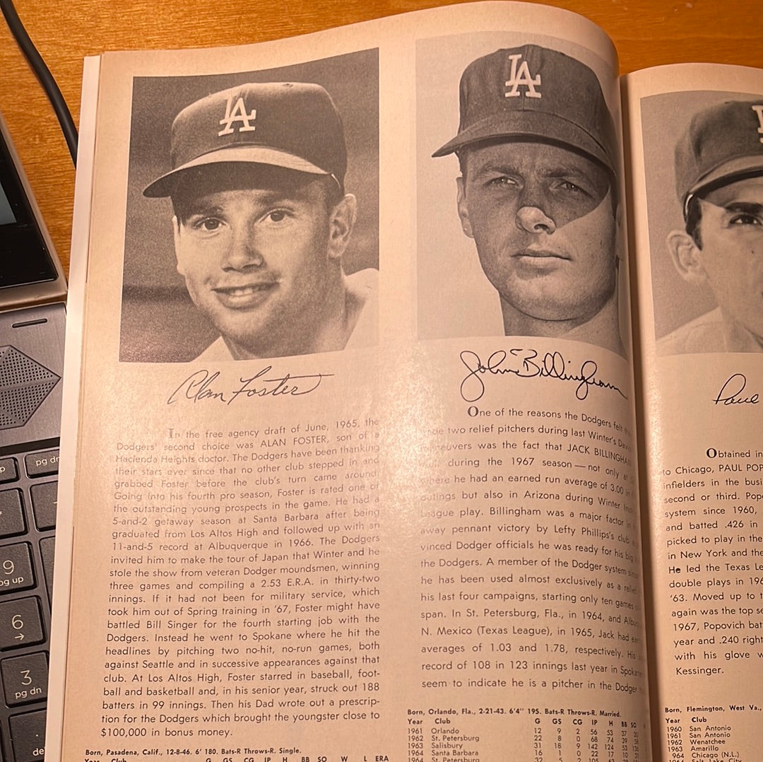 Dodgers 1968 Yearbook.