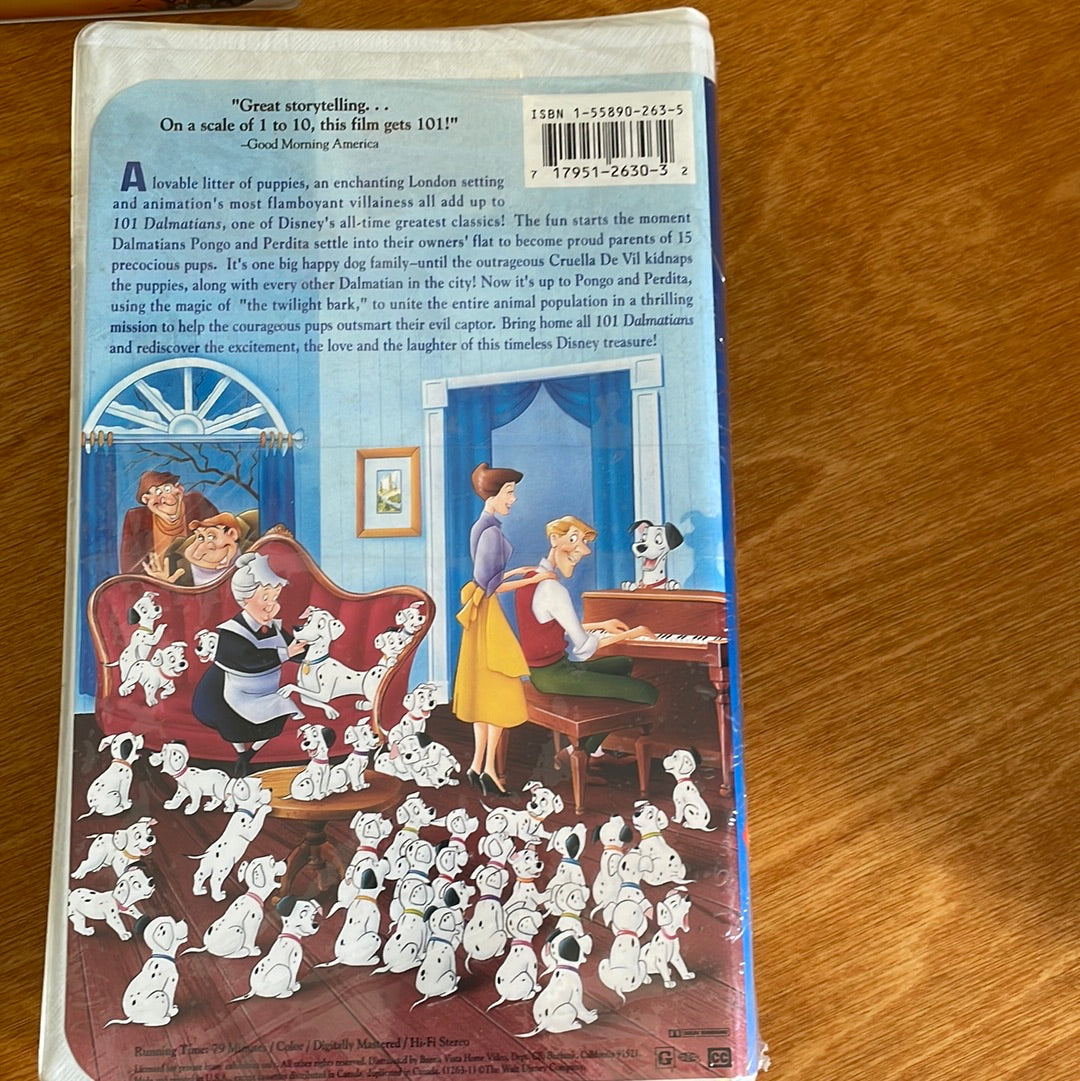 101 Dalmatians VHS # 1263 Black Diamond Edition.