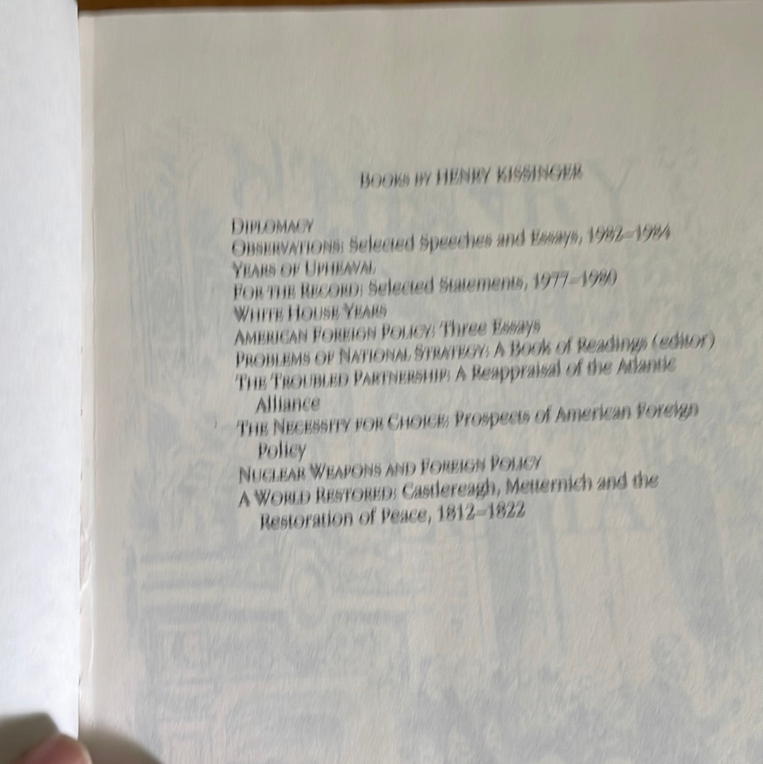 Henry Kissinger Diplomacy First Edition.