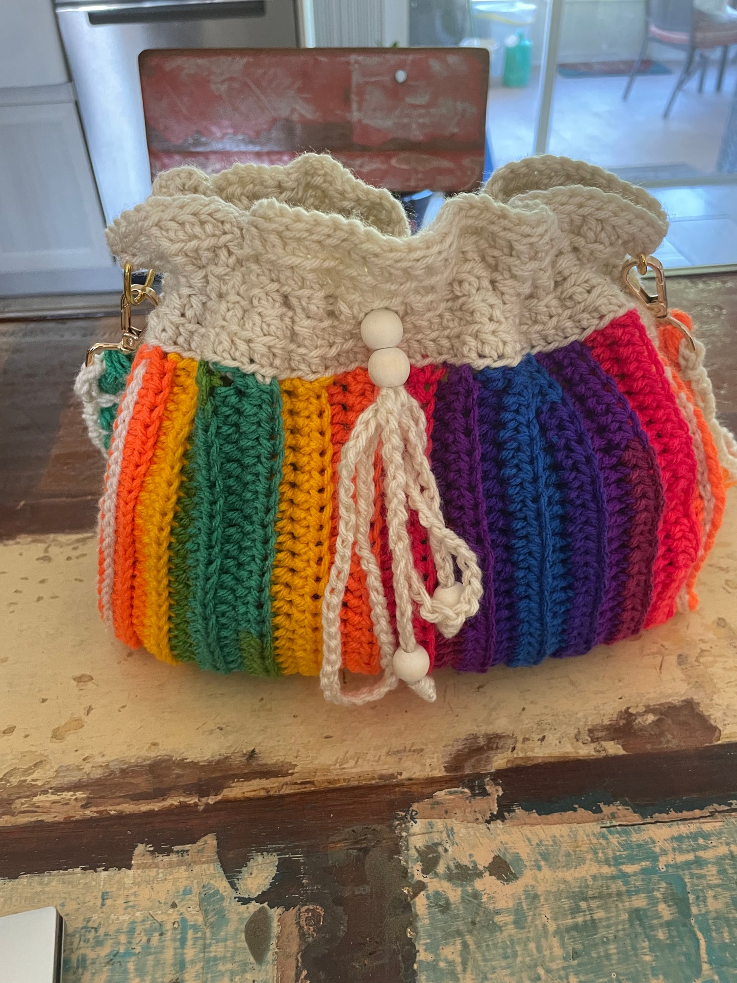 Rainbow Crochet Handbag