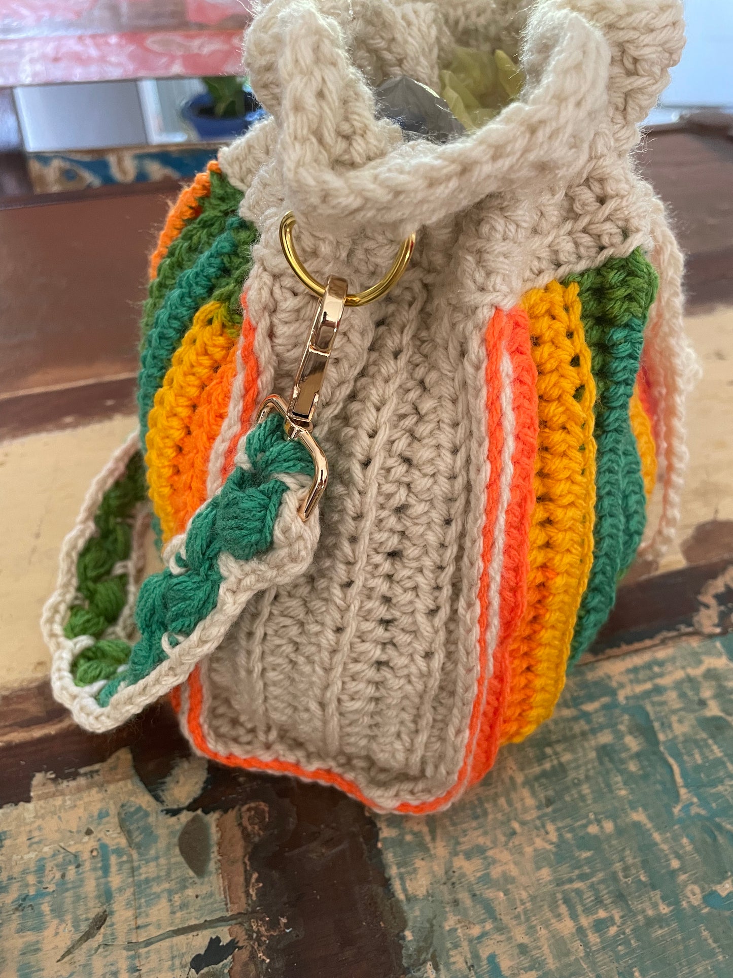 Rainbow Crochet Handbag