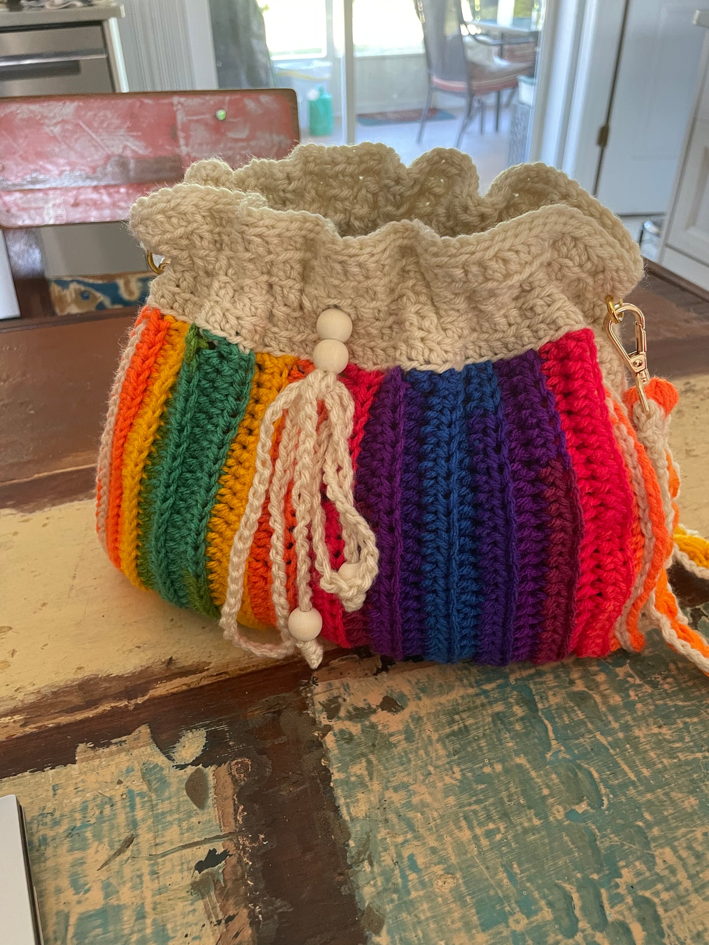 Rainbow Crochet Handbag