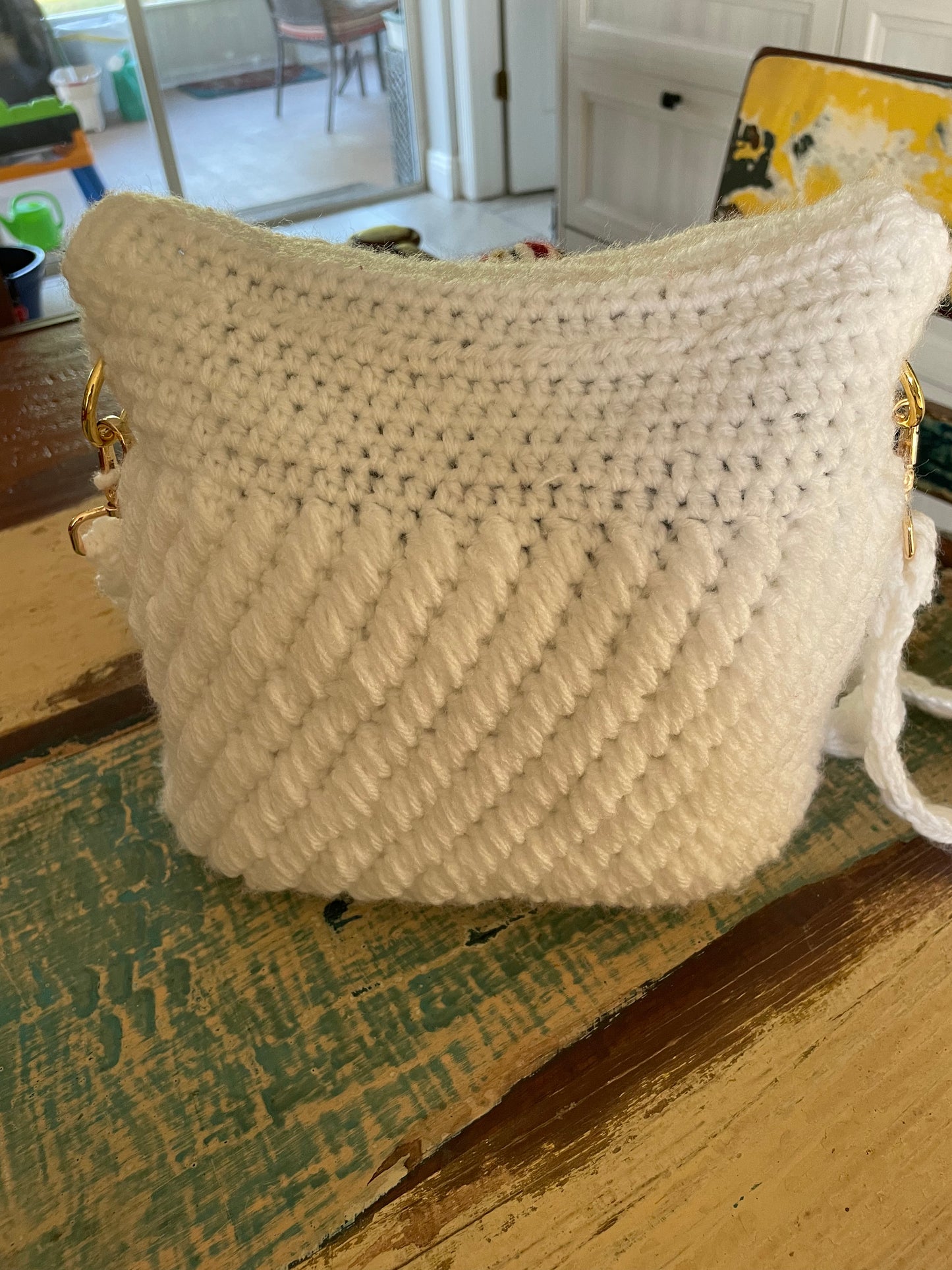 White Crochet Handbag