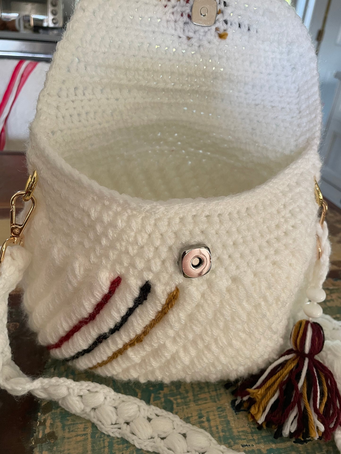 White Crochet Handbag