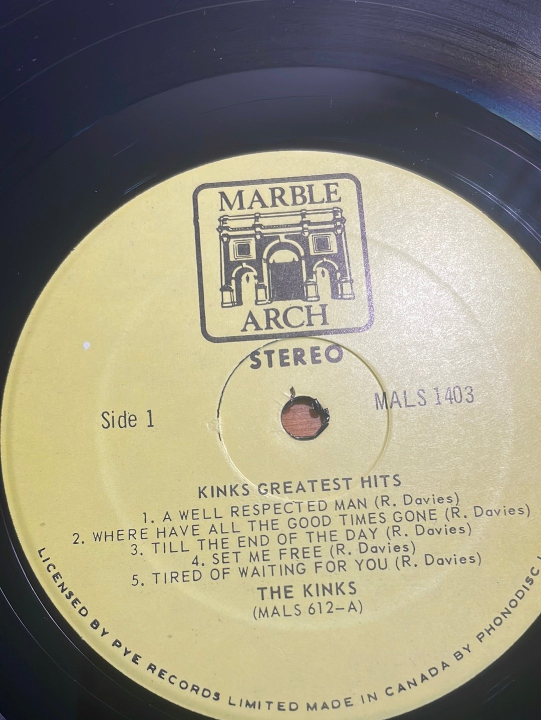 Kinks Greatest Hits Vinyl Record