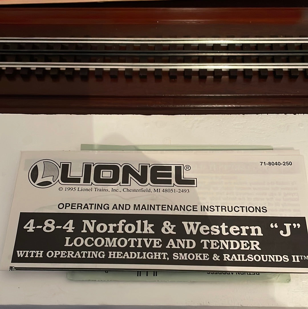 Lionel 4-8-4 Norfolk & Western " J " Locomotive And Tender