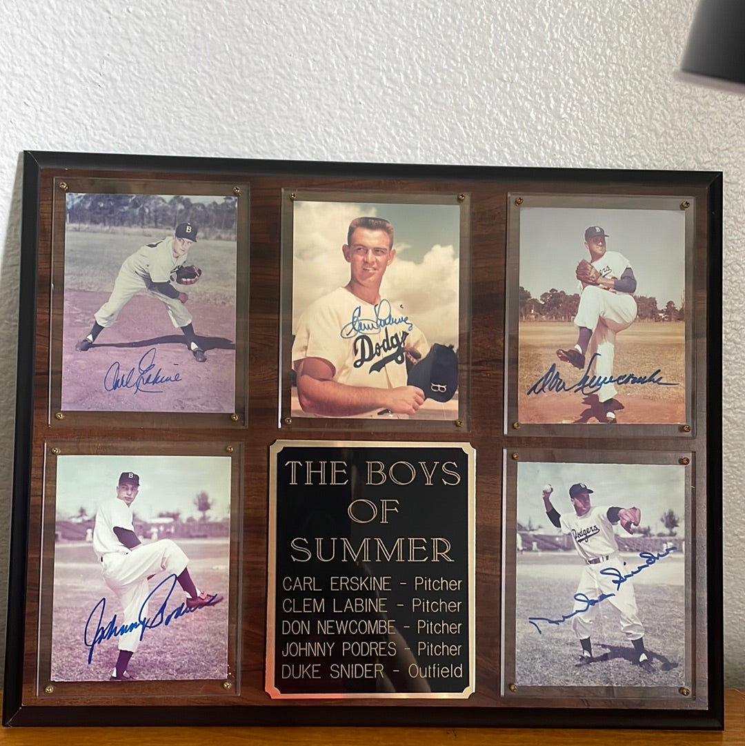 Brooklyn Dodgers Boys of Summer Erskine, Labine, Newcombe, Padres, and Snider signed.