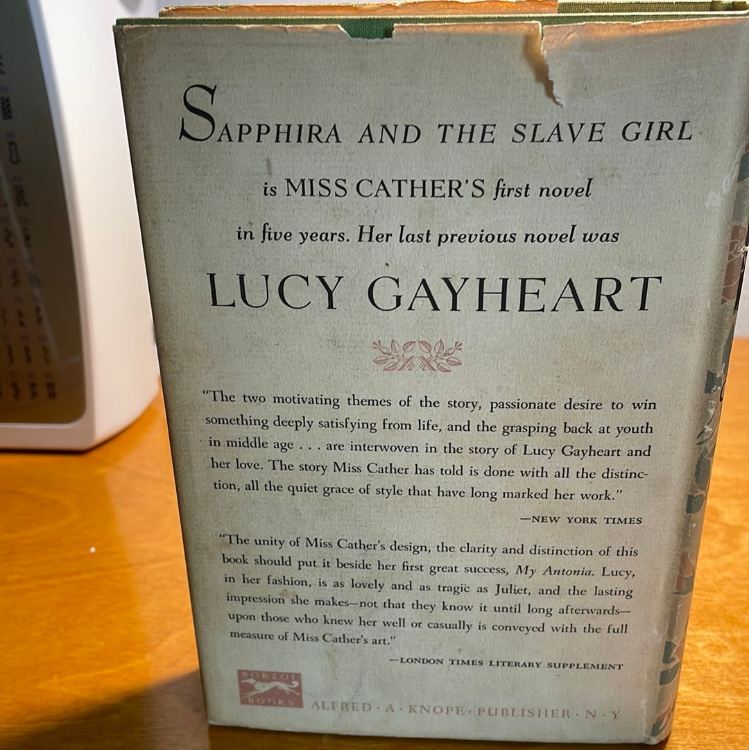 Sapphira and the slave girl by Willa Cather First Edition