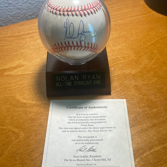 Nolan Ryan autograph Baseball Ball.