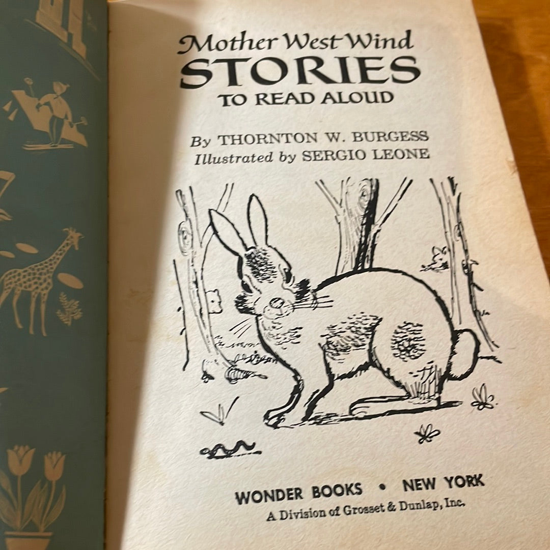 Mother West Wind Stories To Read Aloud - by THornton W. Burgess