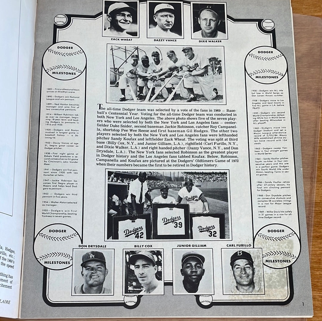 All Time Greats - Dodgers 1970's Yearbook