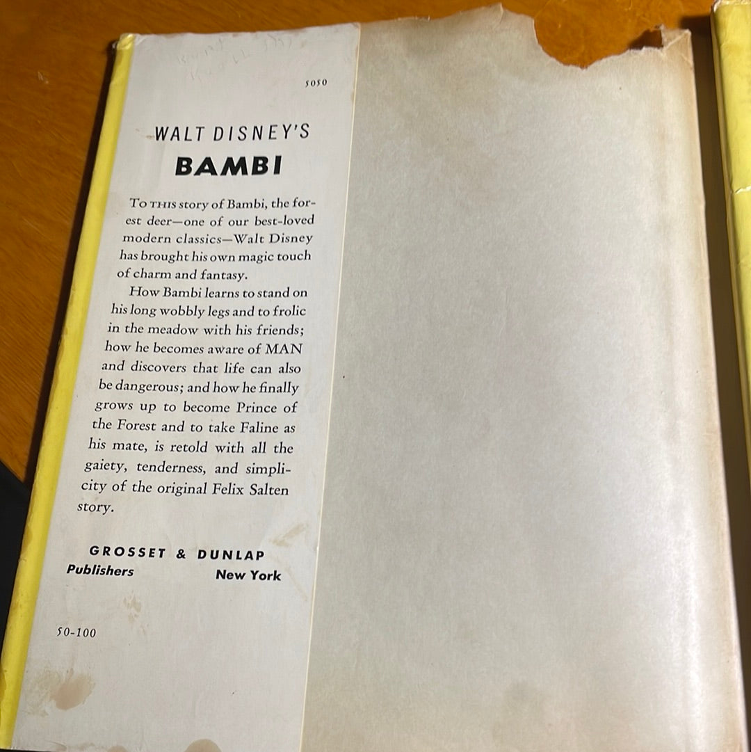 Walt Disney's Bambi - 1942 Publishers Grosset & Dunlap