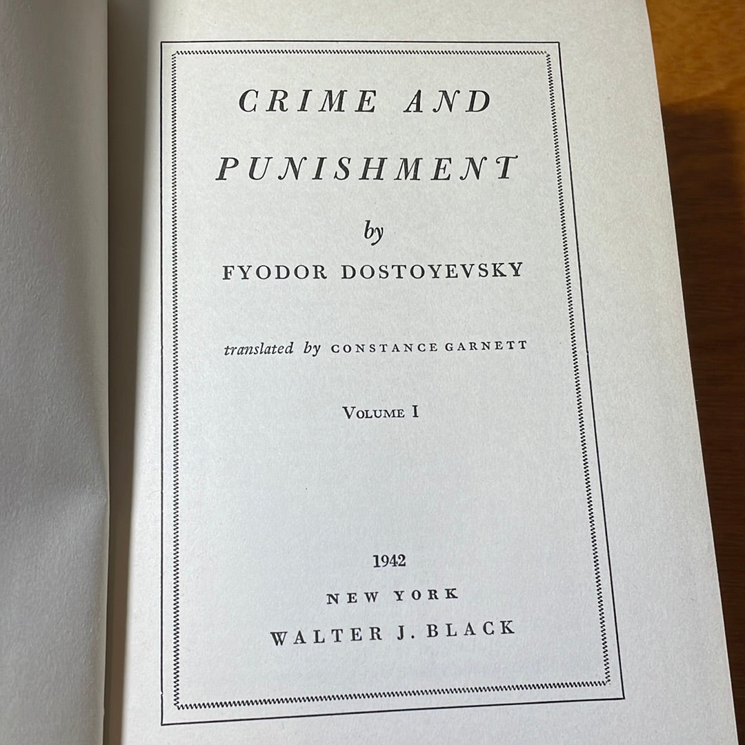 Crime And Punishment - 1942 By Fyodor Dostoyevsky Volume 1 & 2 – Mima's Shop