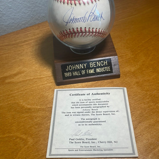 Johnny Bench Autograph Baseball Ball