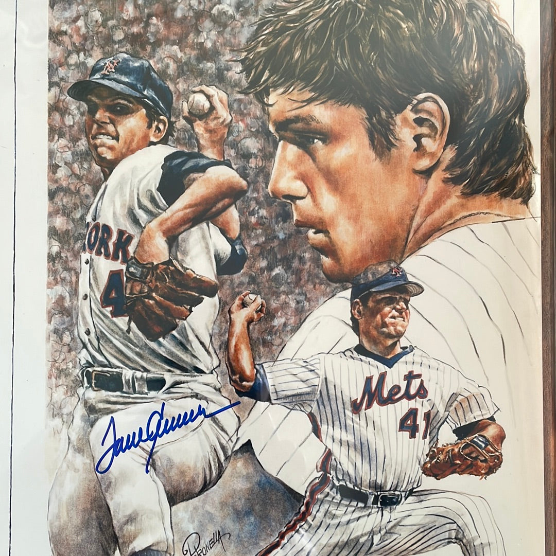 TOM SEAVER 1970s Autographed Petronella Collection Print