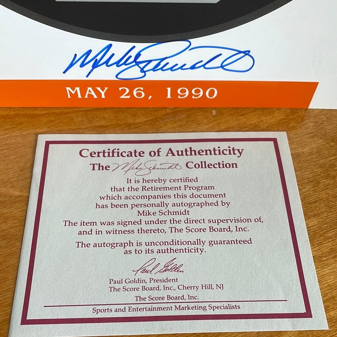 Mike Schmidt Autograph Signed 5/26/1990