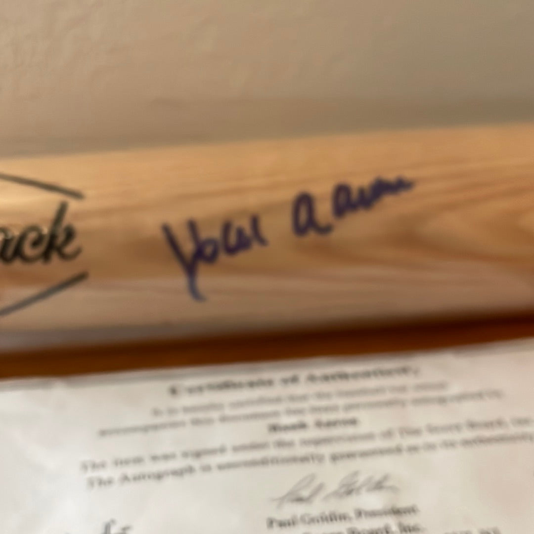 Hank Aaron Autograph Baseball Bat